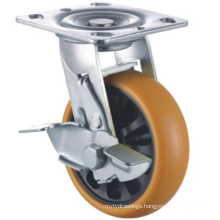 4 5 6 8 inch caster heavy duty 200/250/300/350kgs load capacity swivel polyurethane caster wheels with side brake